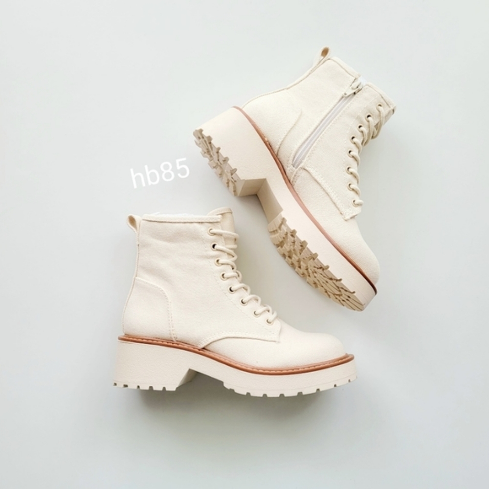 Women's Madden Girl Kurrt Combat Boots Off White
